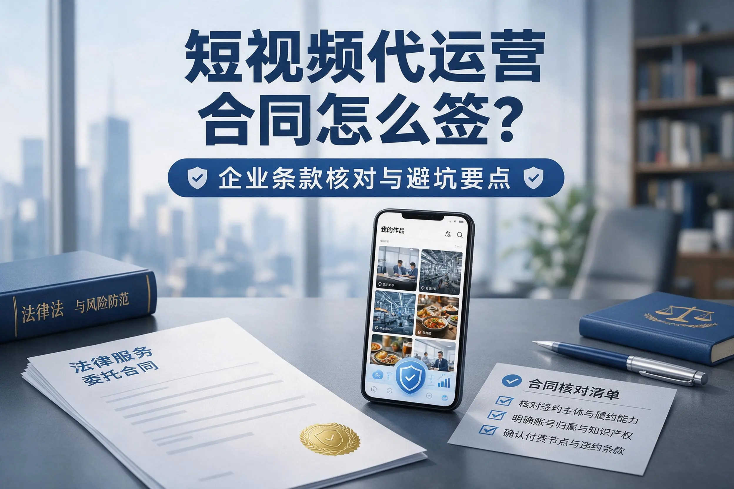 短视频代运营合同怎么签？绍兴企业条款核对与避坑要点