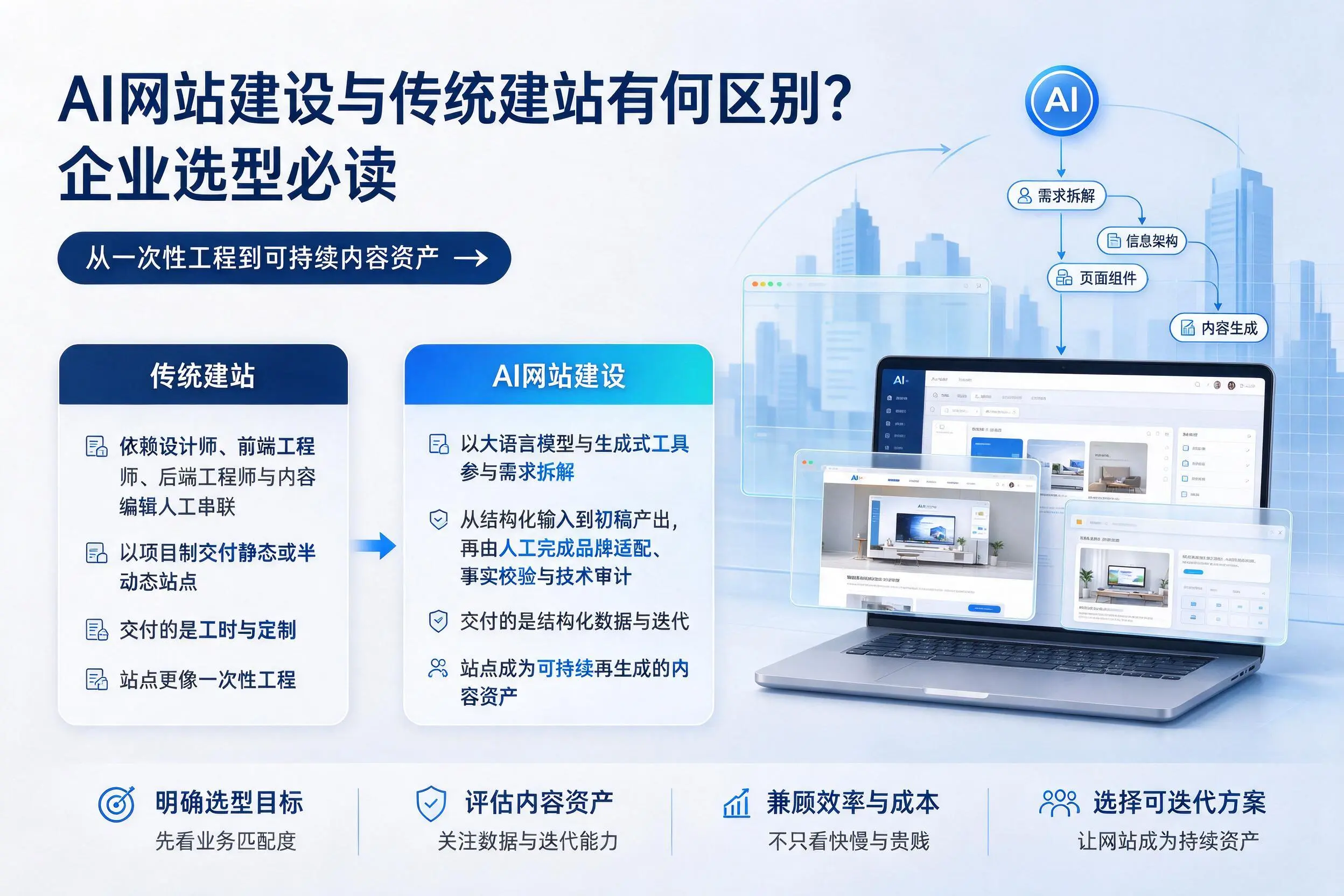 AI网站建设与传统建站有何区别?绍兴企业选型必读