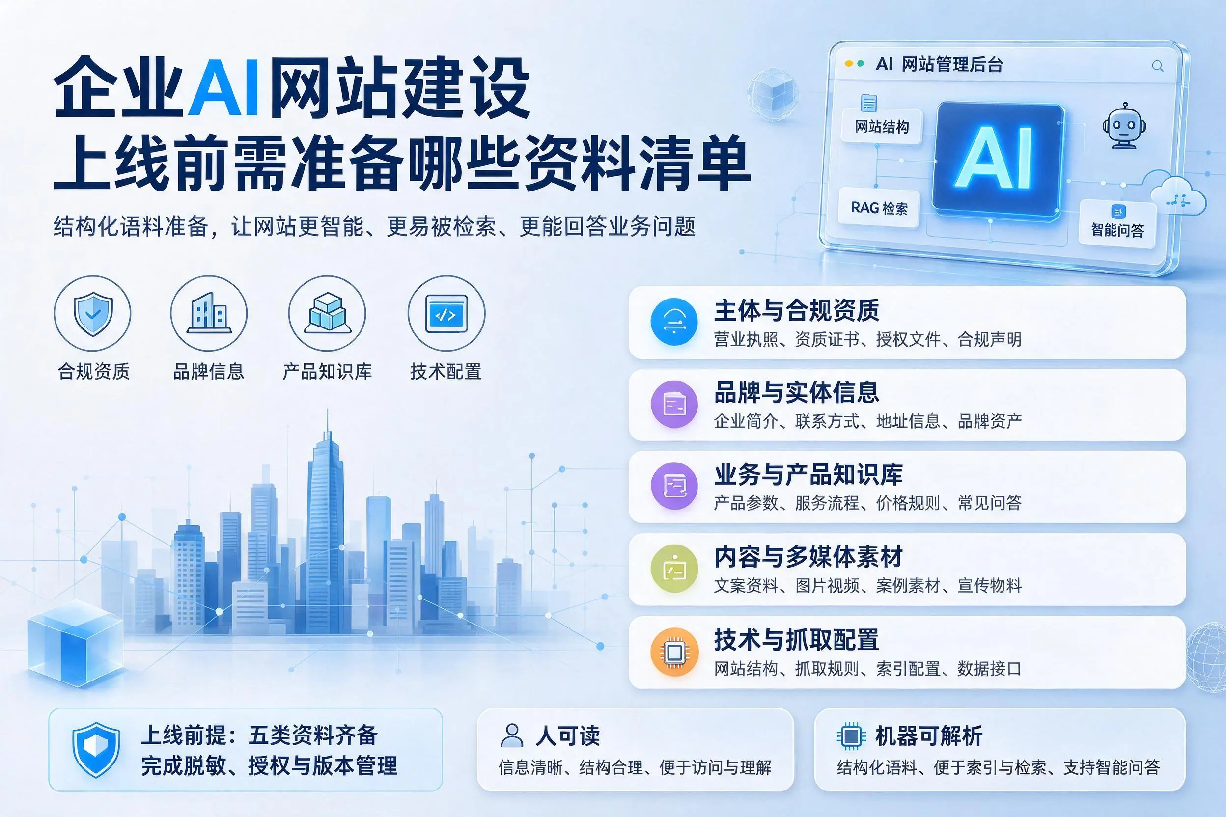 绍兴企业AI网站建设上线前需准备哪些资料清单