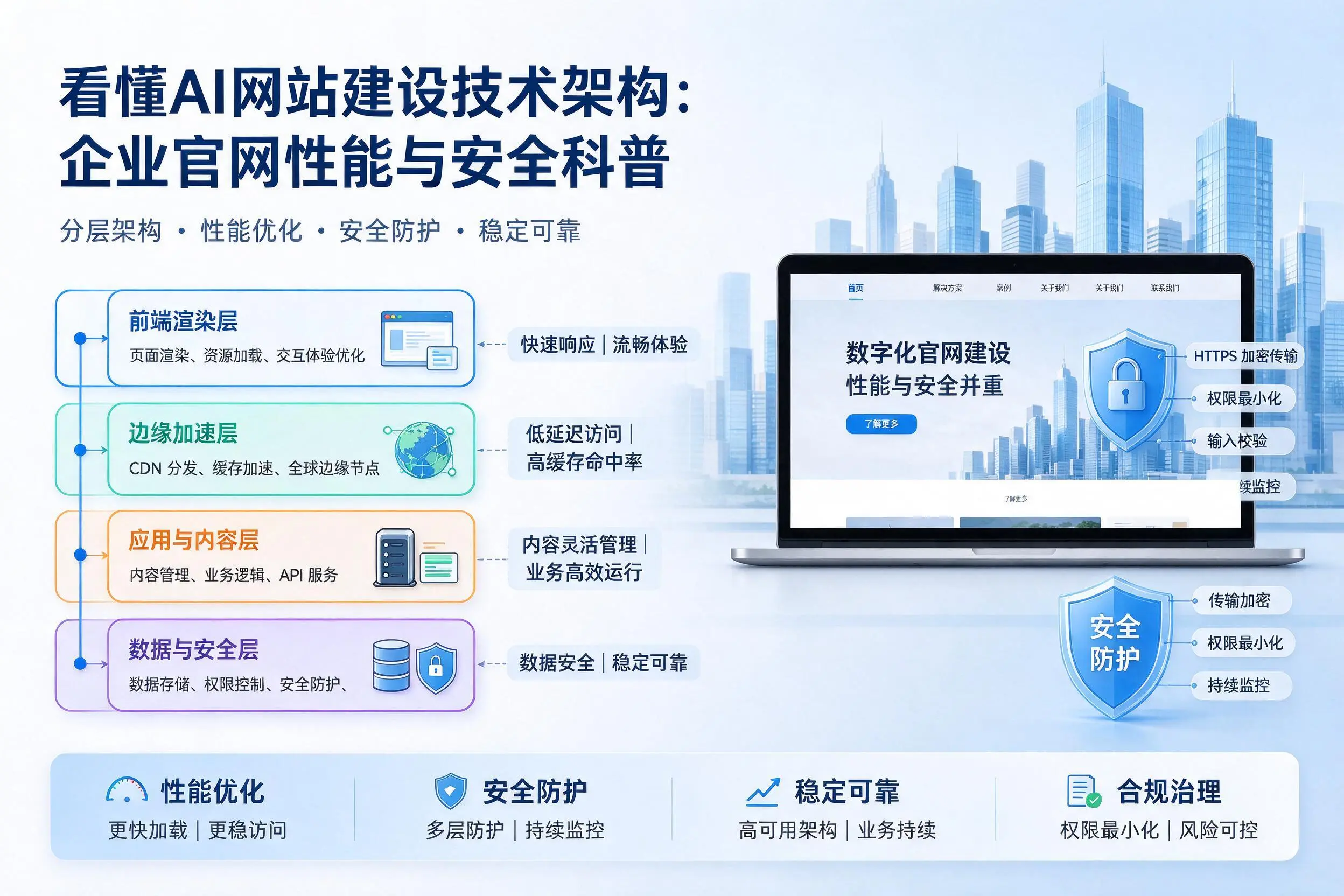 看懂AI网站建设技术架构：绍兴企业官网性能与安全科普