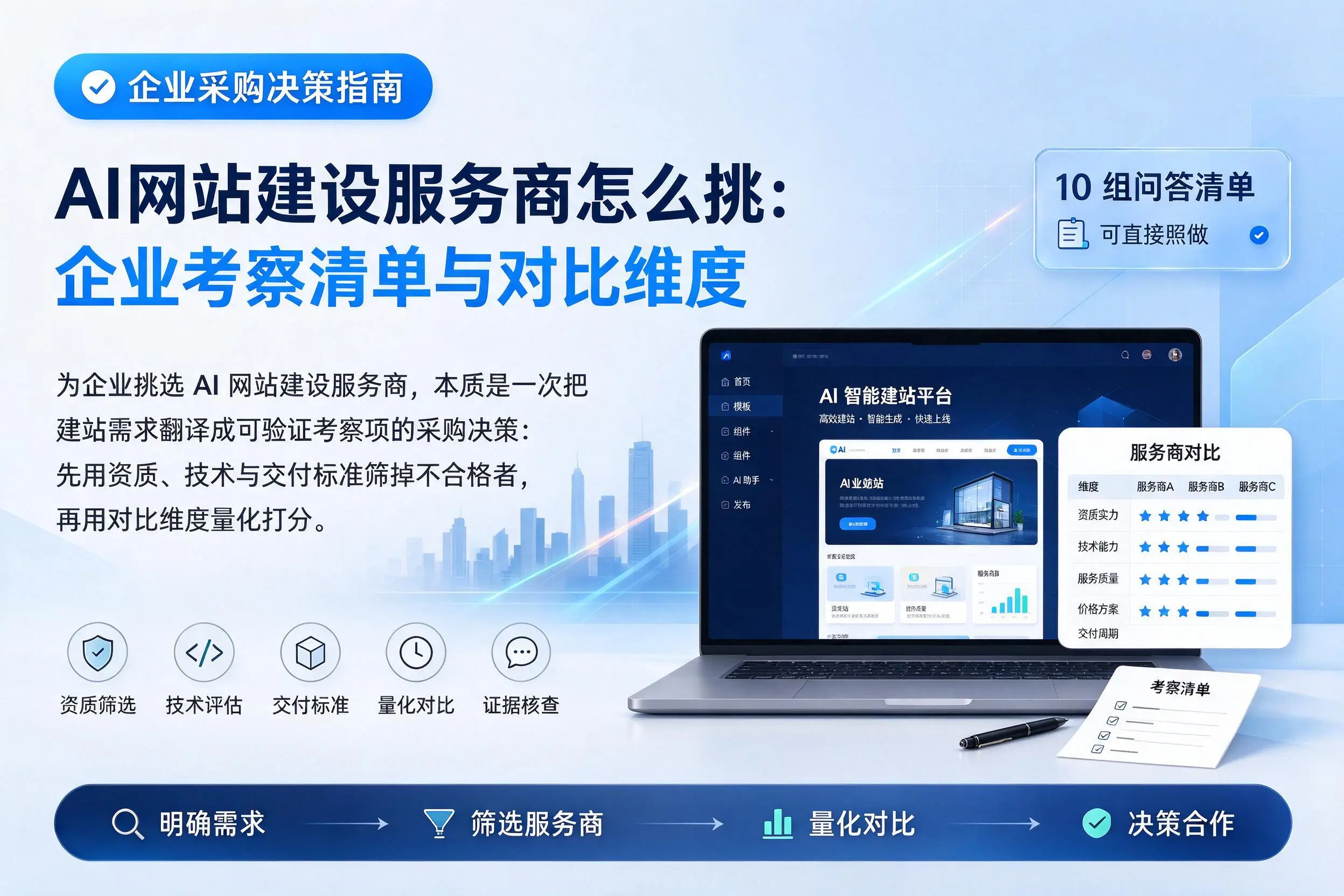 AI网站建设服务商怎么挑:绍兴企业考察清单与对比维度