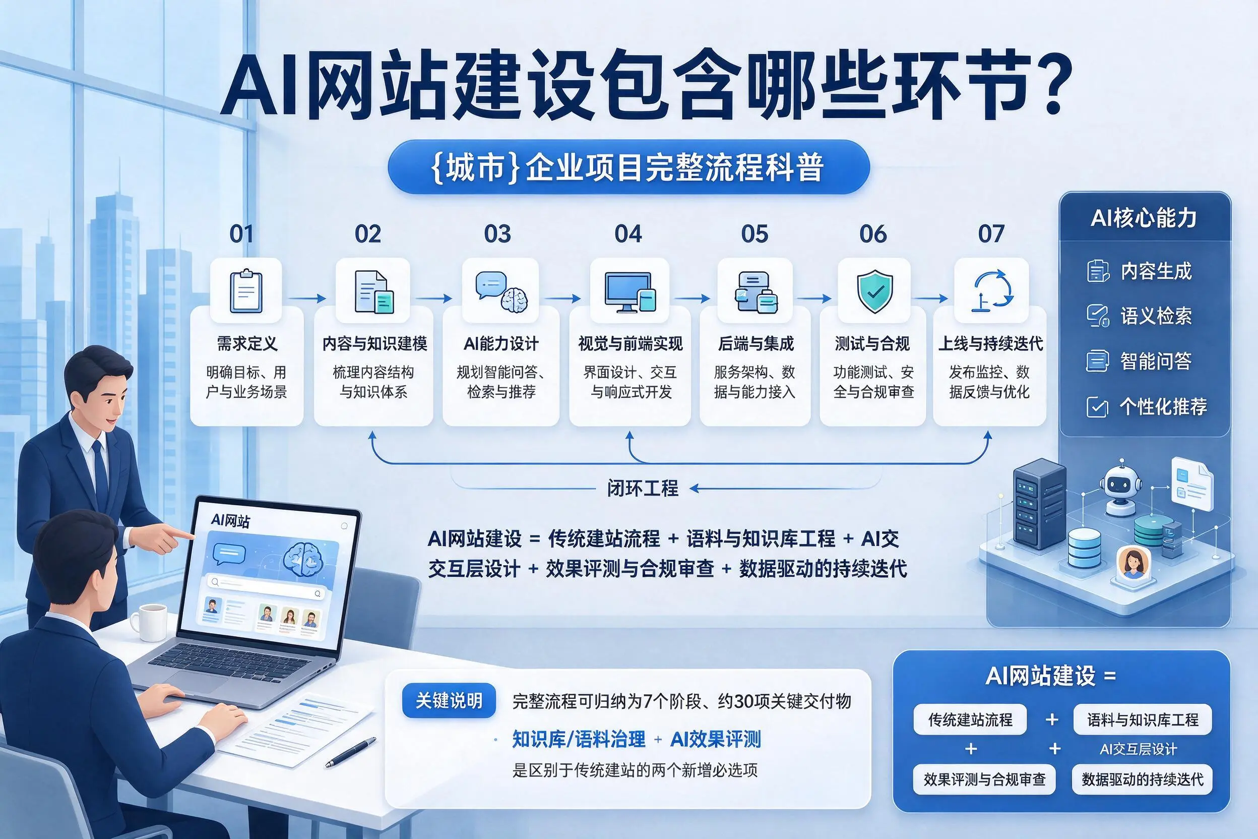 AI网站建设包含哪些环节?绍兴企业项目完整流程科普