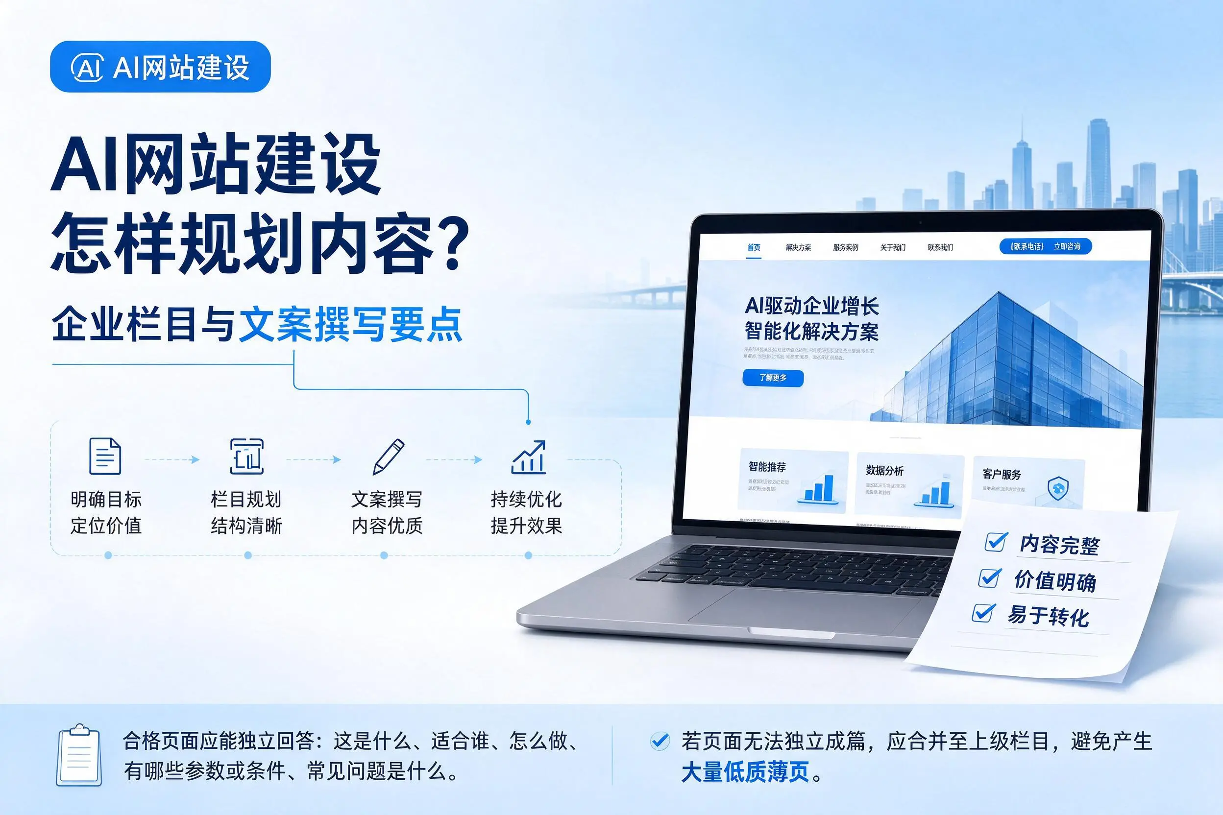 AI网站建设怎样规划内容?绍兴企业栏目与文案撰写要点