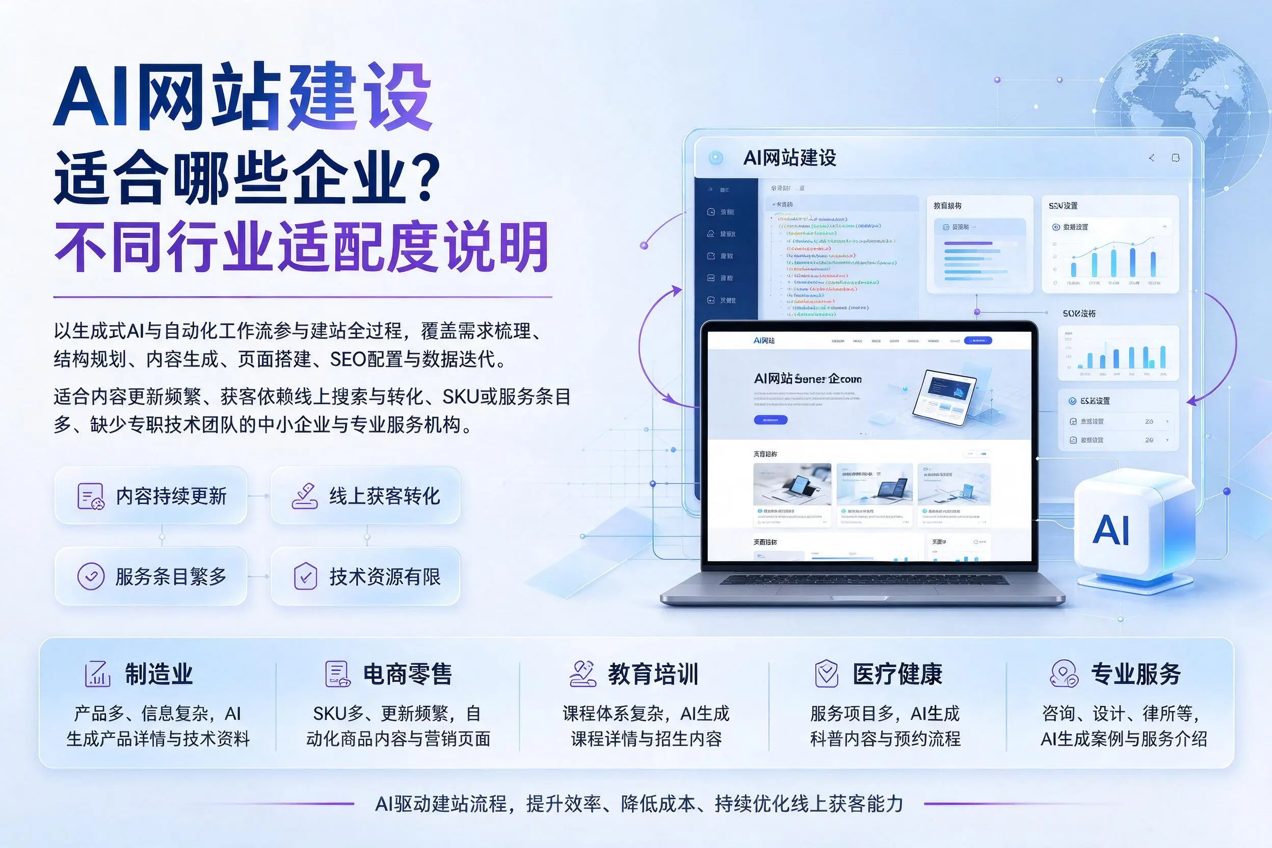 AI网站建设适合哪些企业？绍兴不同行业适配度说明