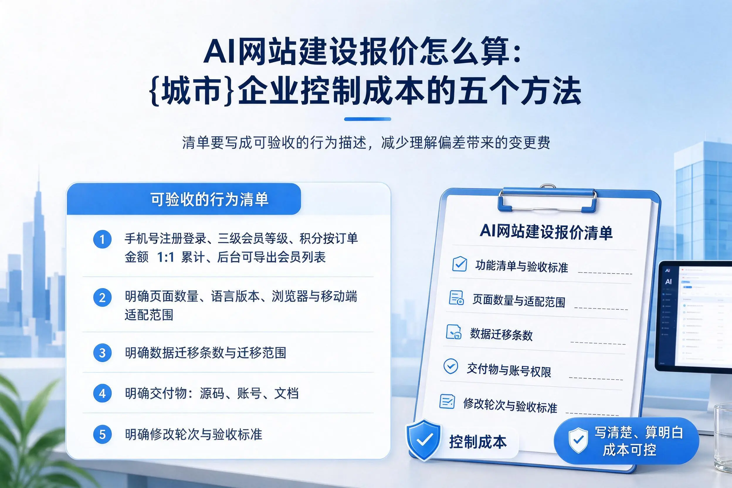 AI网站建设报价怎么算：绍兴企业控制成本的五个方法